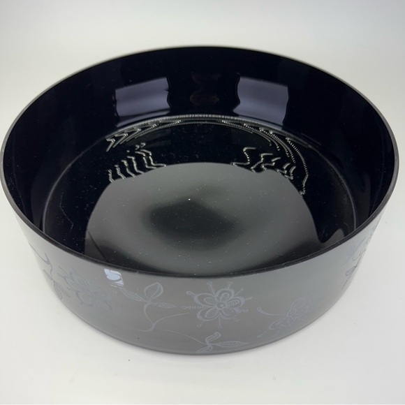 Vintage C A Q’s Bruk Etched Black Glass Bowl - Picture 6 of 10